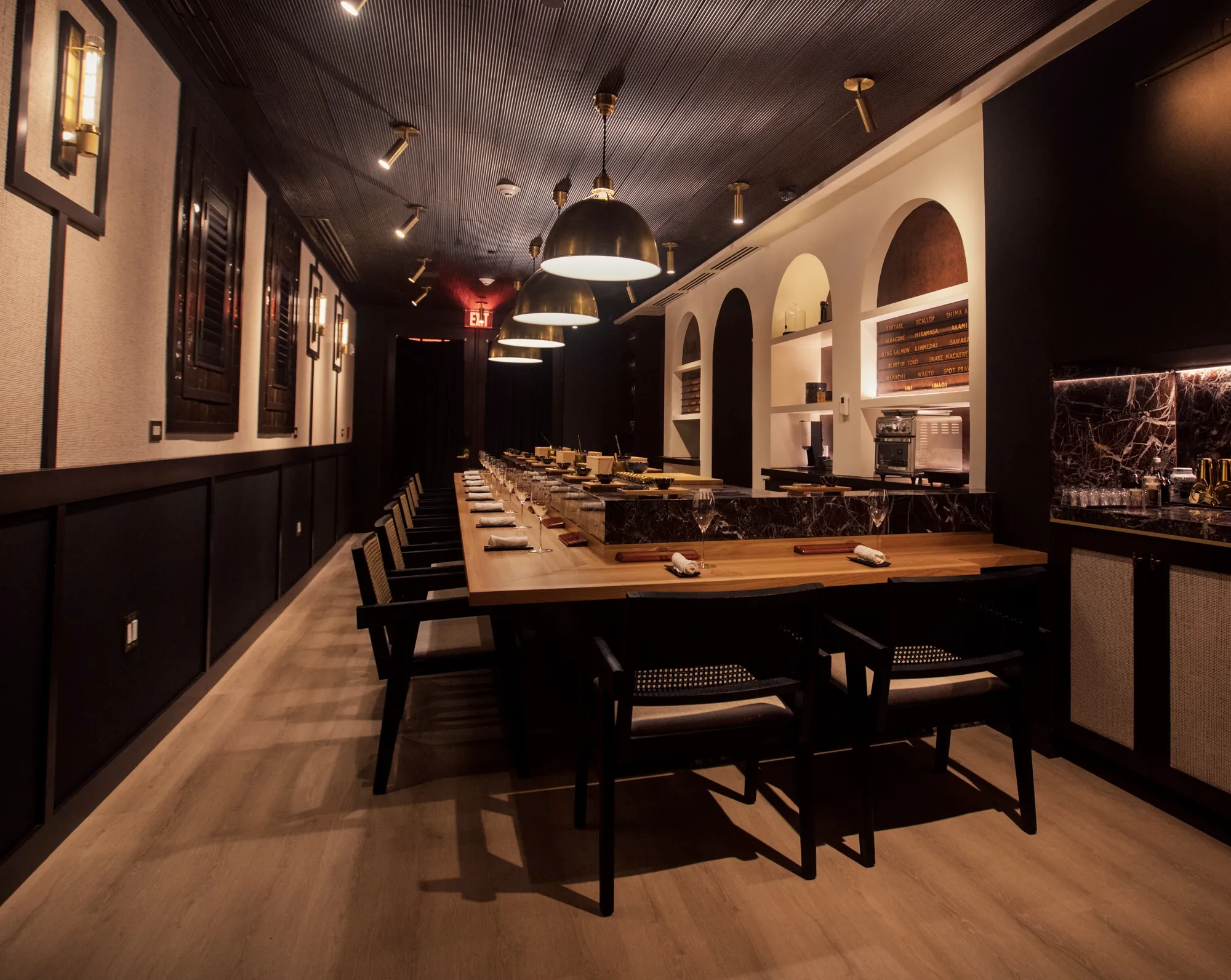A private room set for service